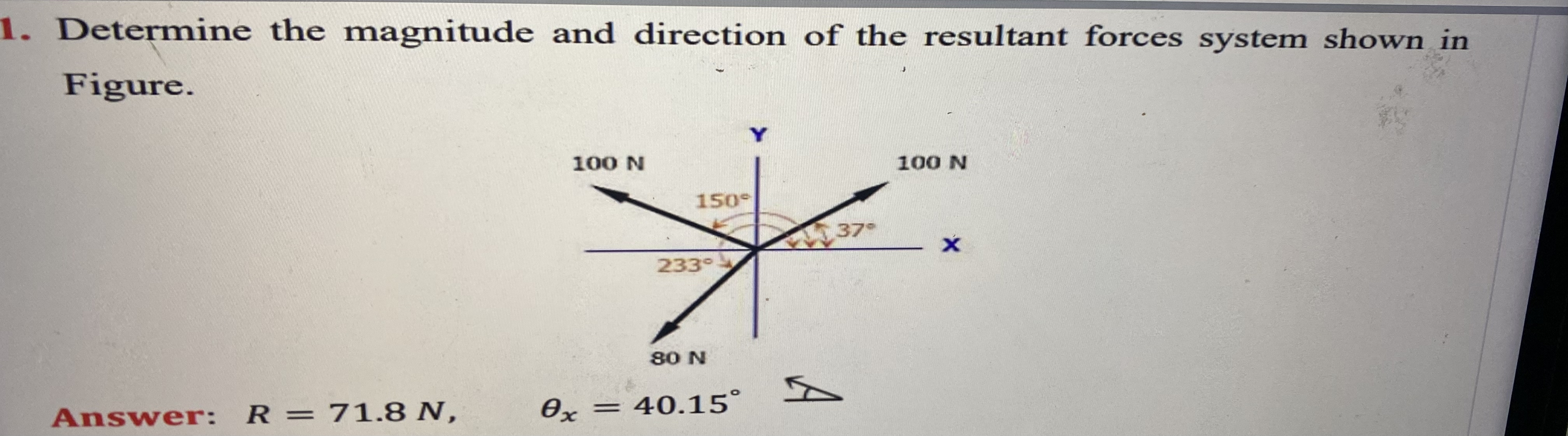 Determine the magnitude and direction of the