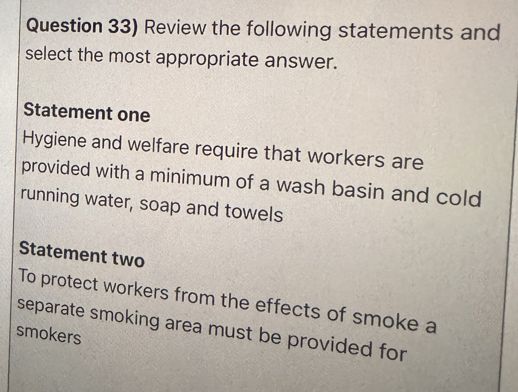 Question 3 3 ) Review the following statements