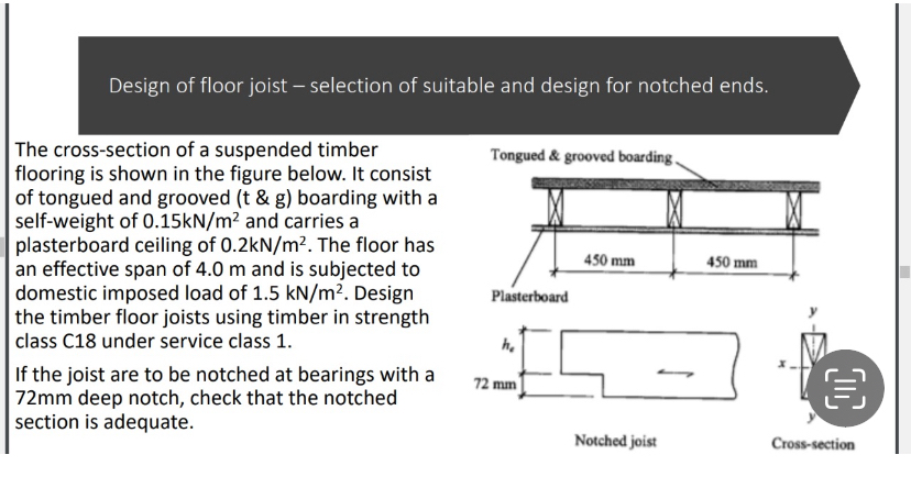 Design of floor joist - selection of suitable and