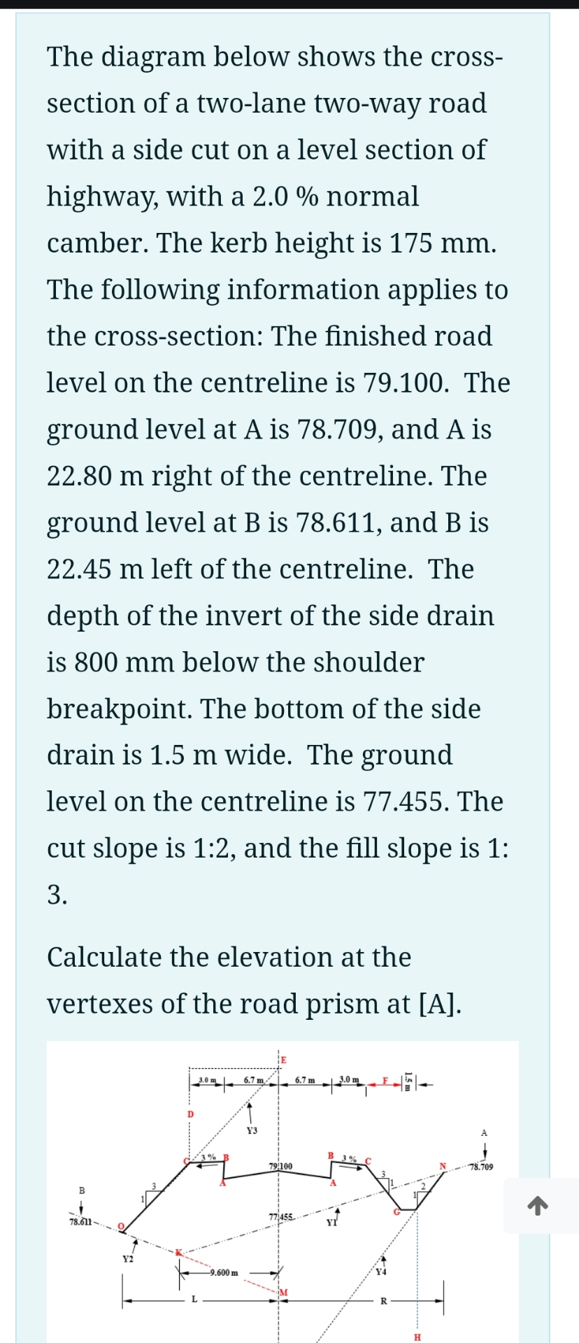 The diagram below shows the crosssection of a two