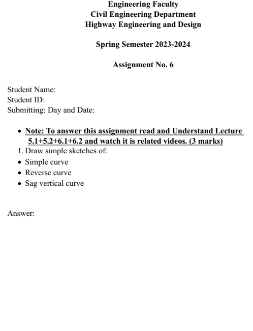 Engineering Faculty Civil Engineering Department