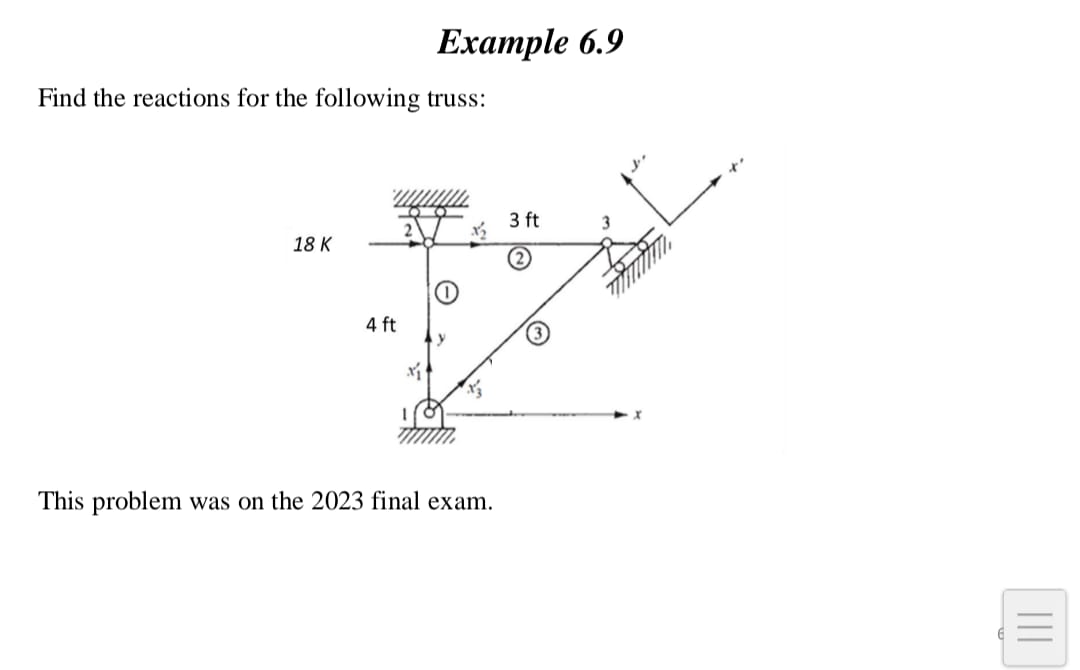 Example 6 . 9 Find the reactions for the