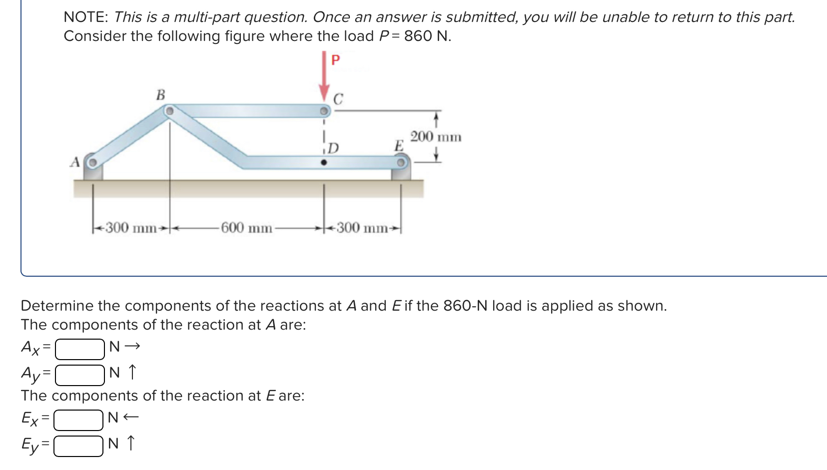Consider the following figure where the load P =