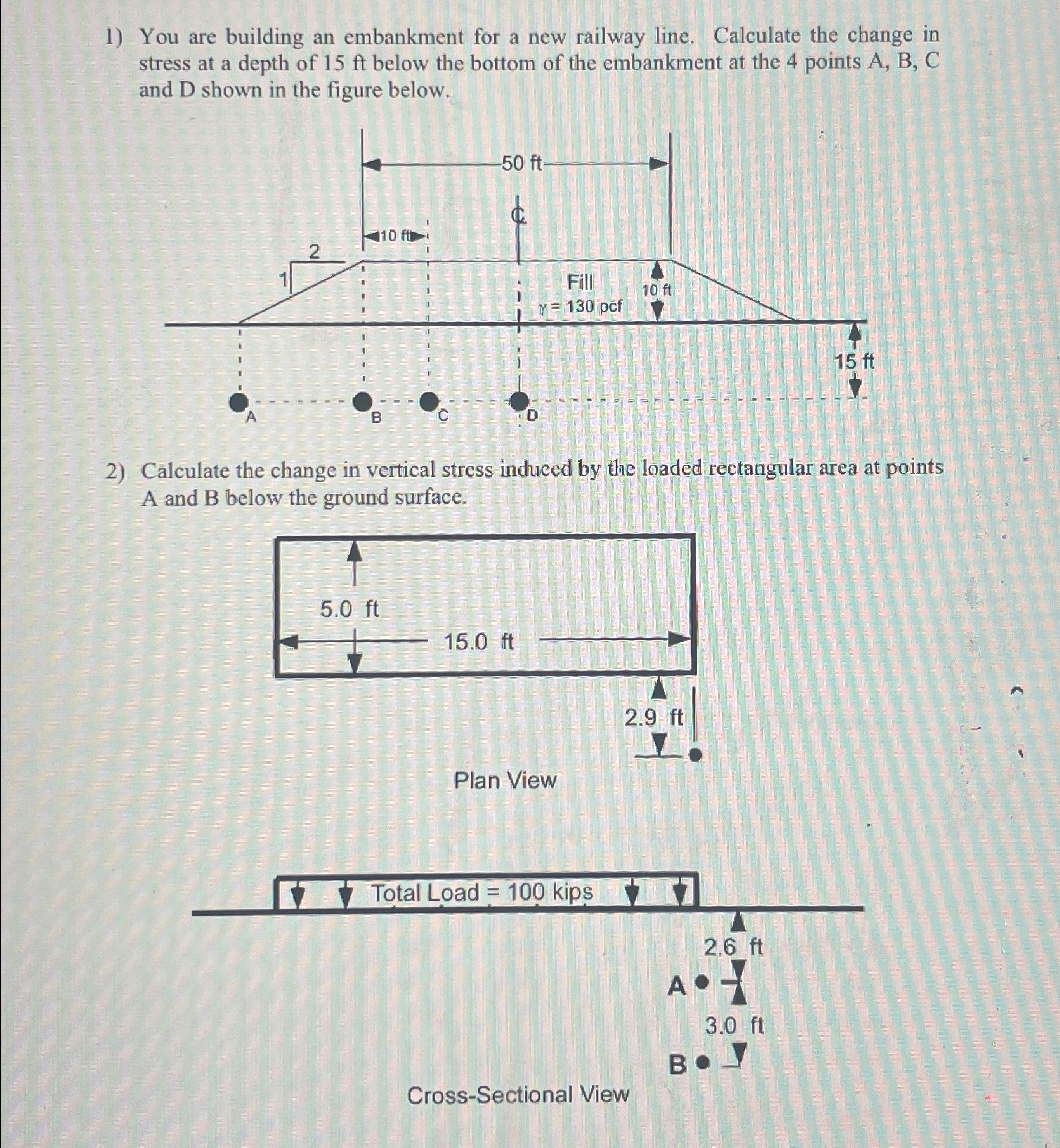 You are building an embankment for a new railway