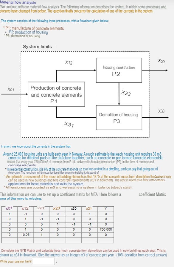 NYE matrixMaterial flow analysis We continue with