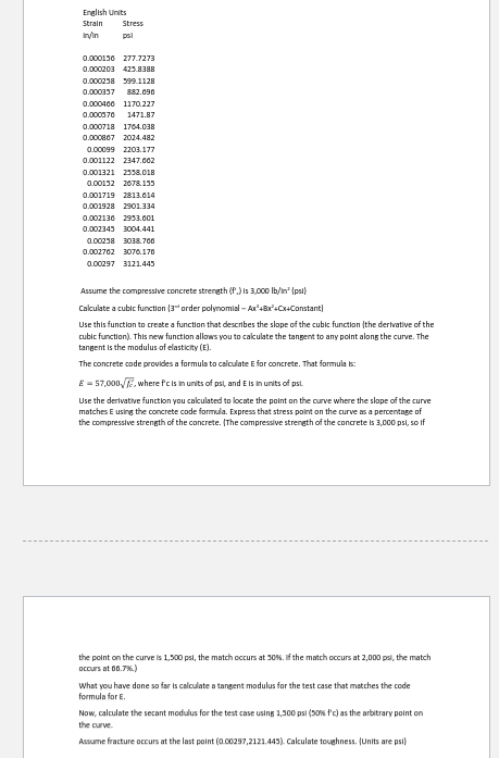 Assume the compressive concrete strength ( f { :