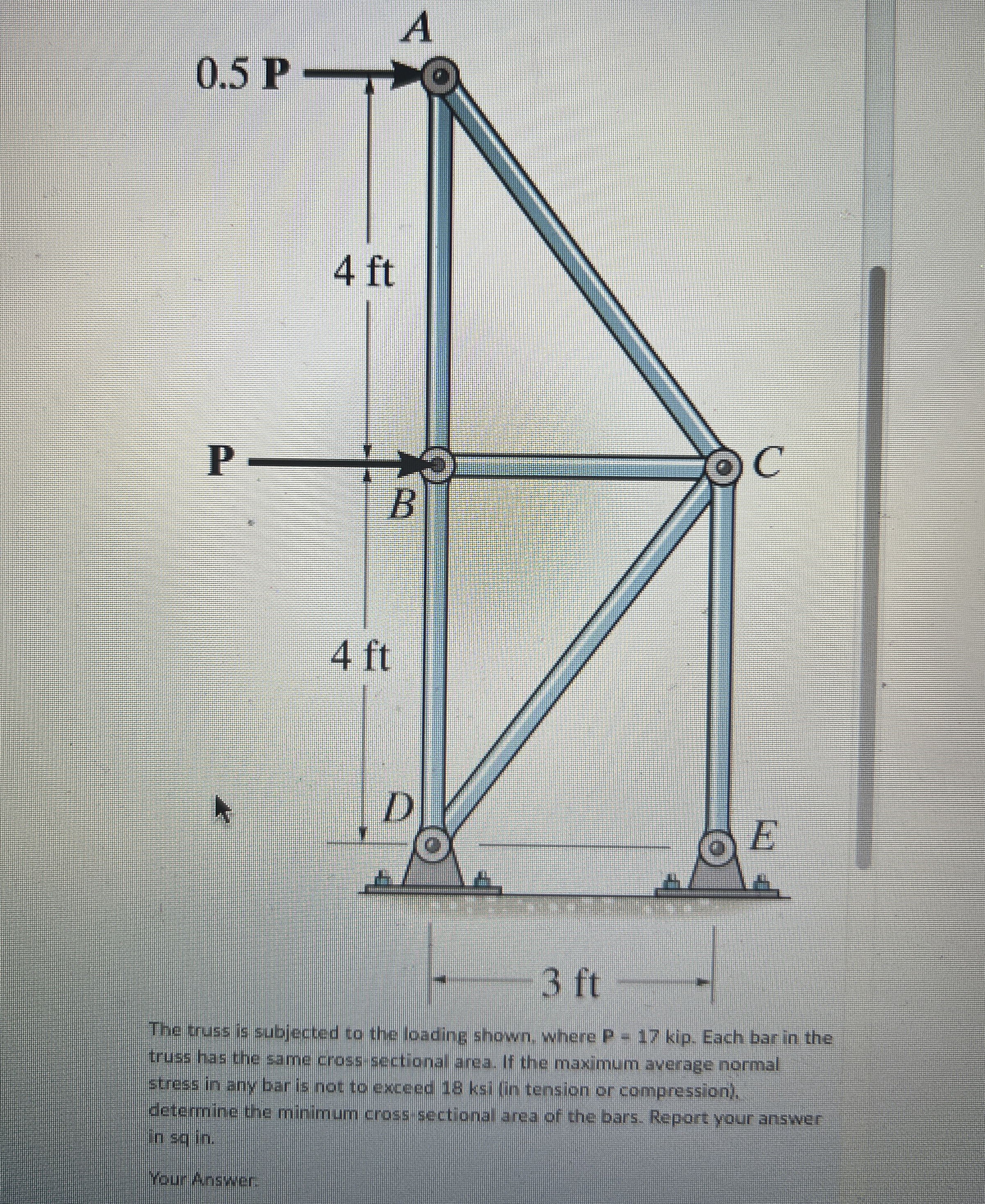 The truss is subjected to the load shown, where P
