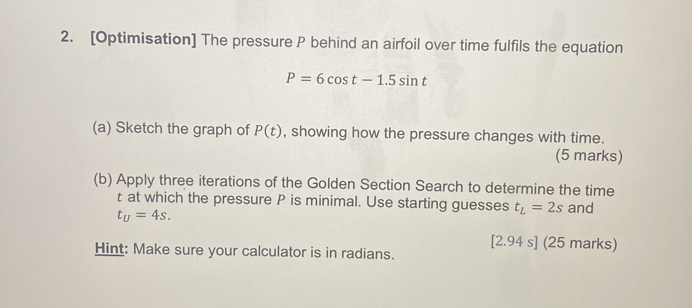 [ Optimisation ] The pressure P behind an airfoil