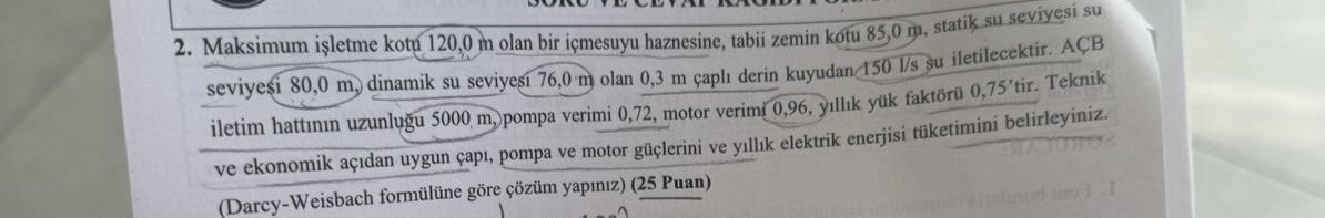 Maksimum i letme kotu 1 2 0 , 0 m olan bir i