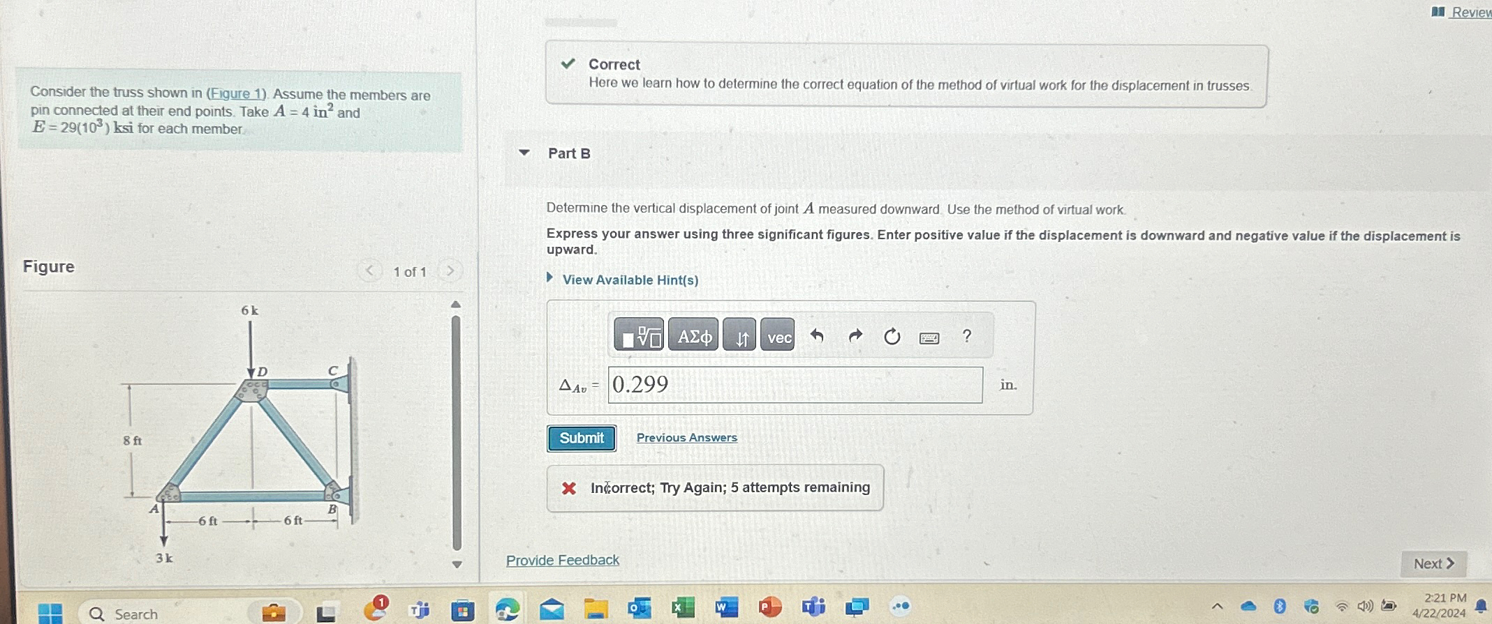 Consider the truss shown in ( Figure 1 ) . Assume