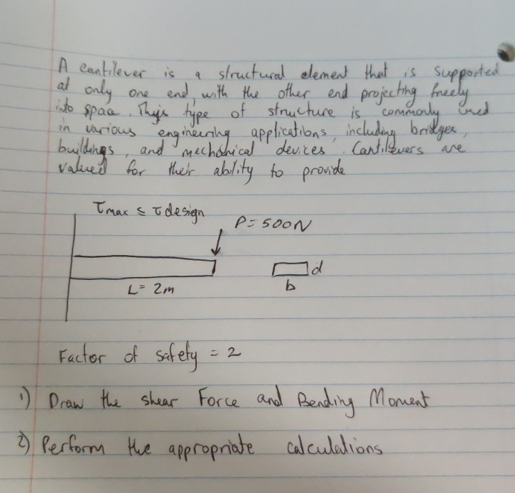 A cantilever is a structural element that is