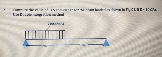 Compute the value of E I at midspan for the beam