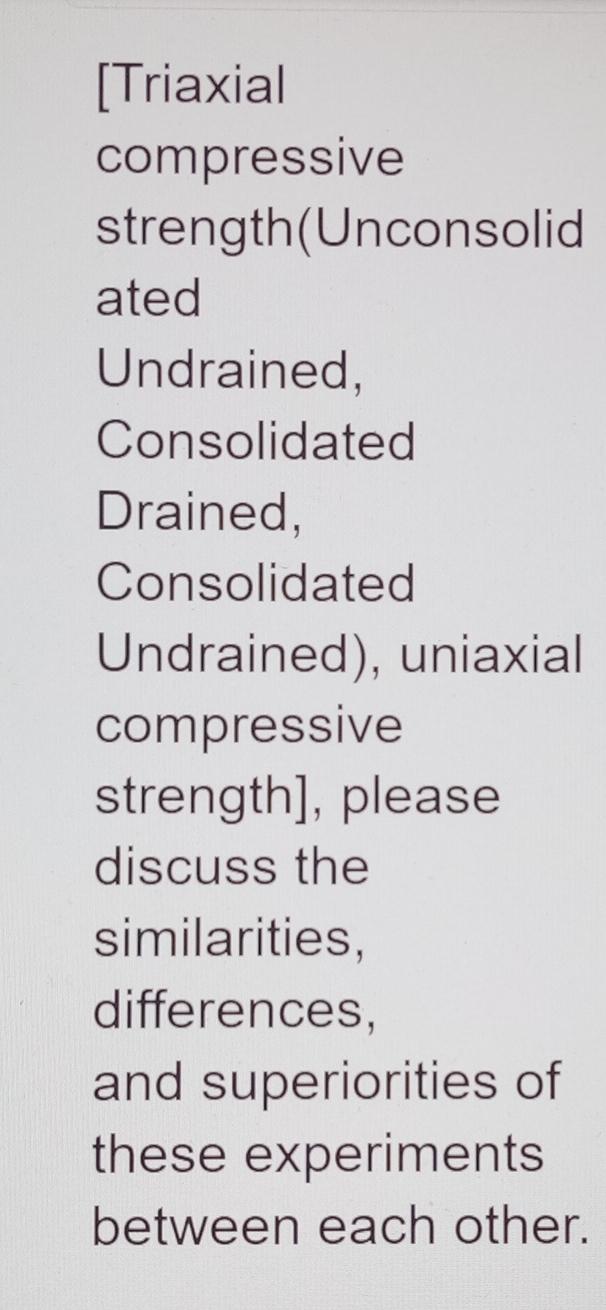 [ Triaxial compressive strength ( Unconsolidated