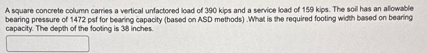 A square concrete column carries a vertical