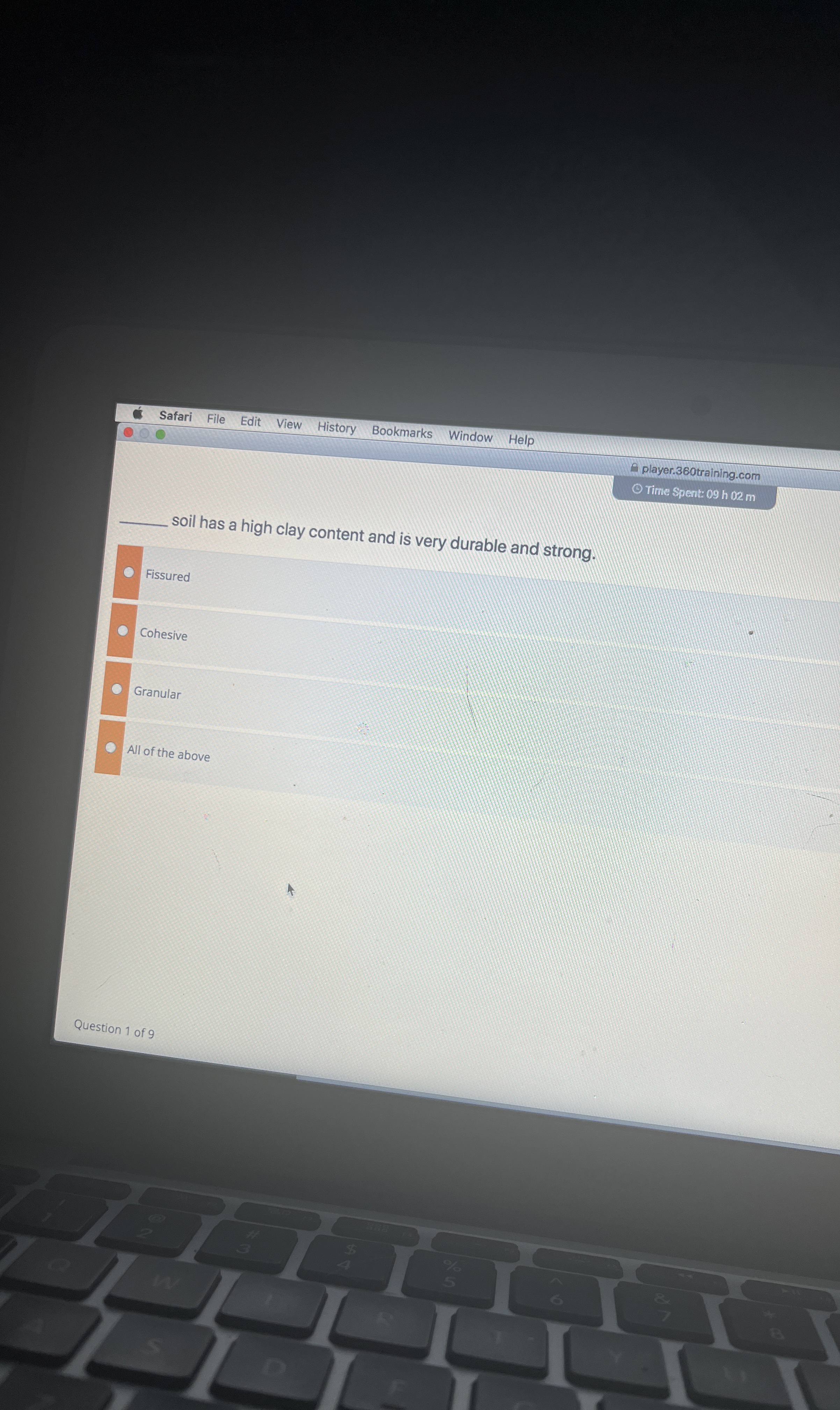 soil has a high clay content and is very durable