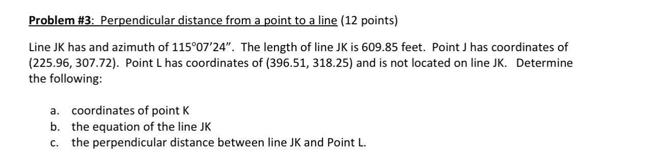 Problem # 3 : Perpendicular distance from a point