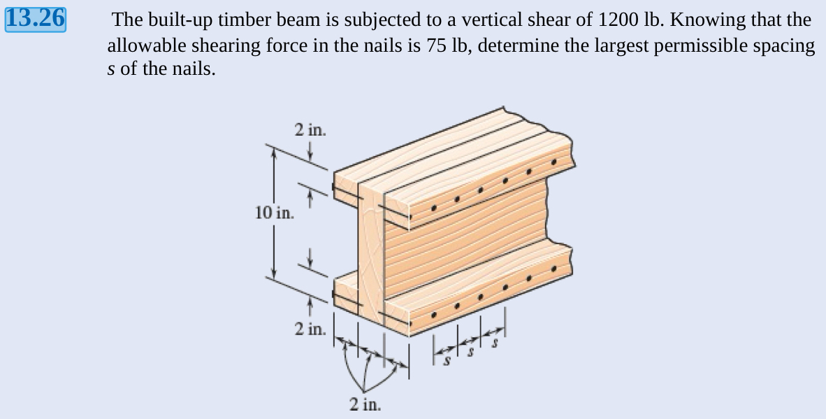 1 3 . 2 6 The built - up timber beam is subjected