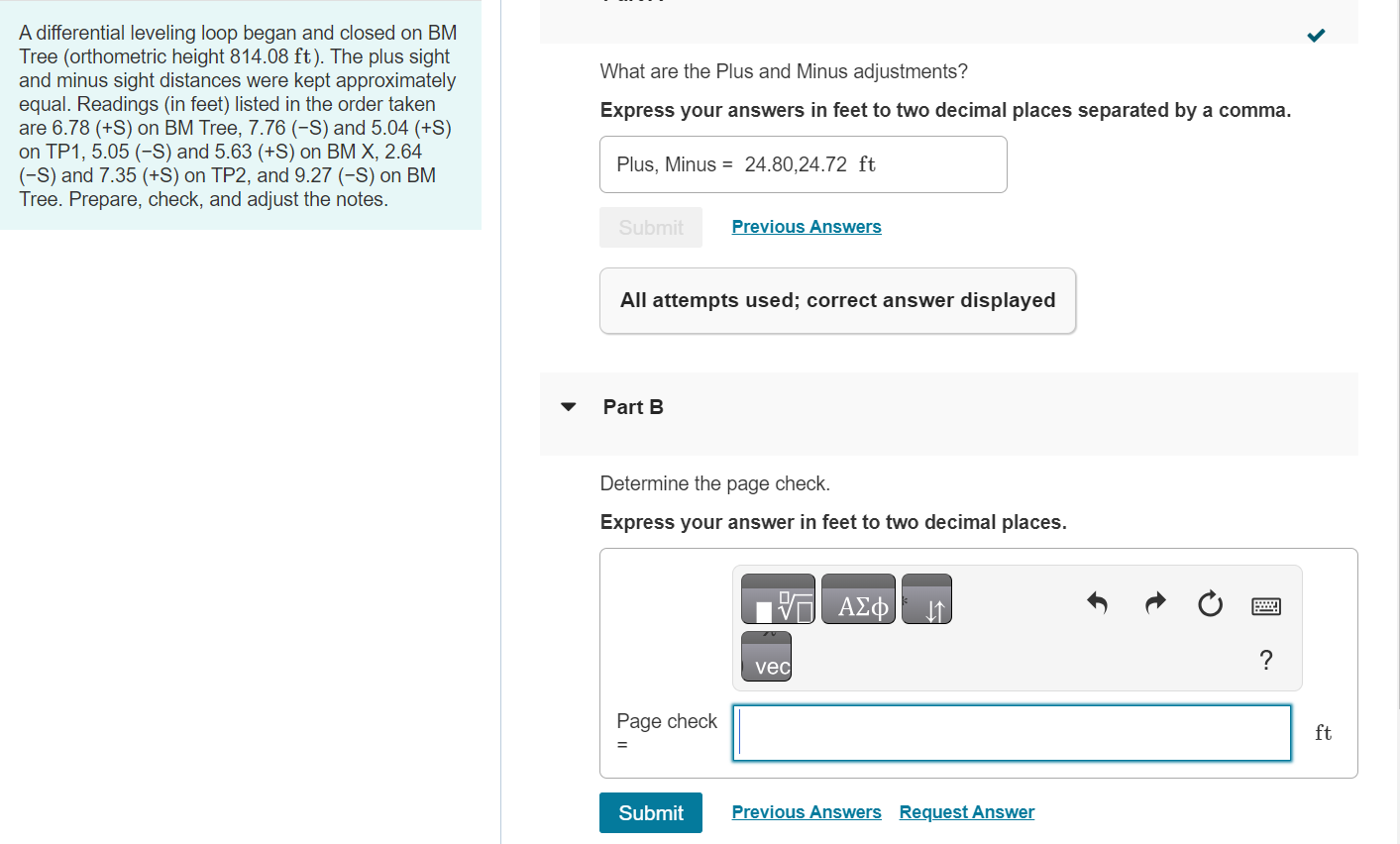 A differential leveling loop began and closed on