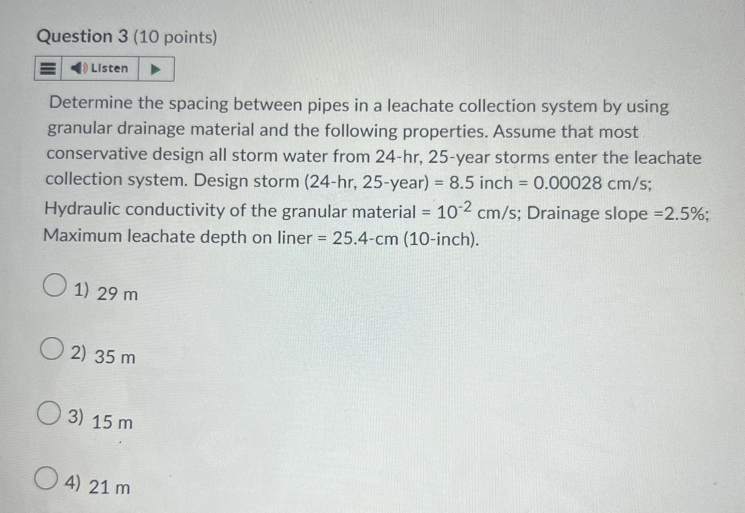 Question 3 ( 1 0 points ) LIsten Determine the