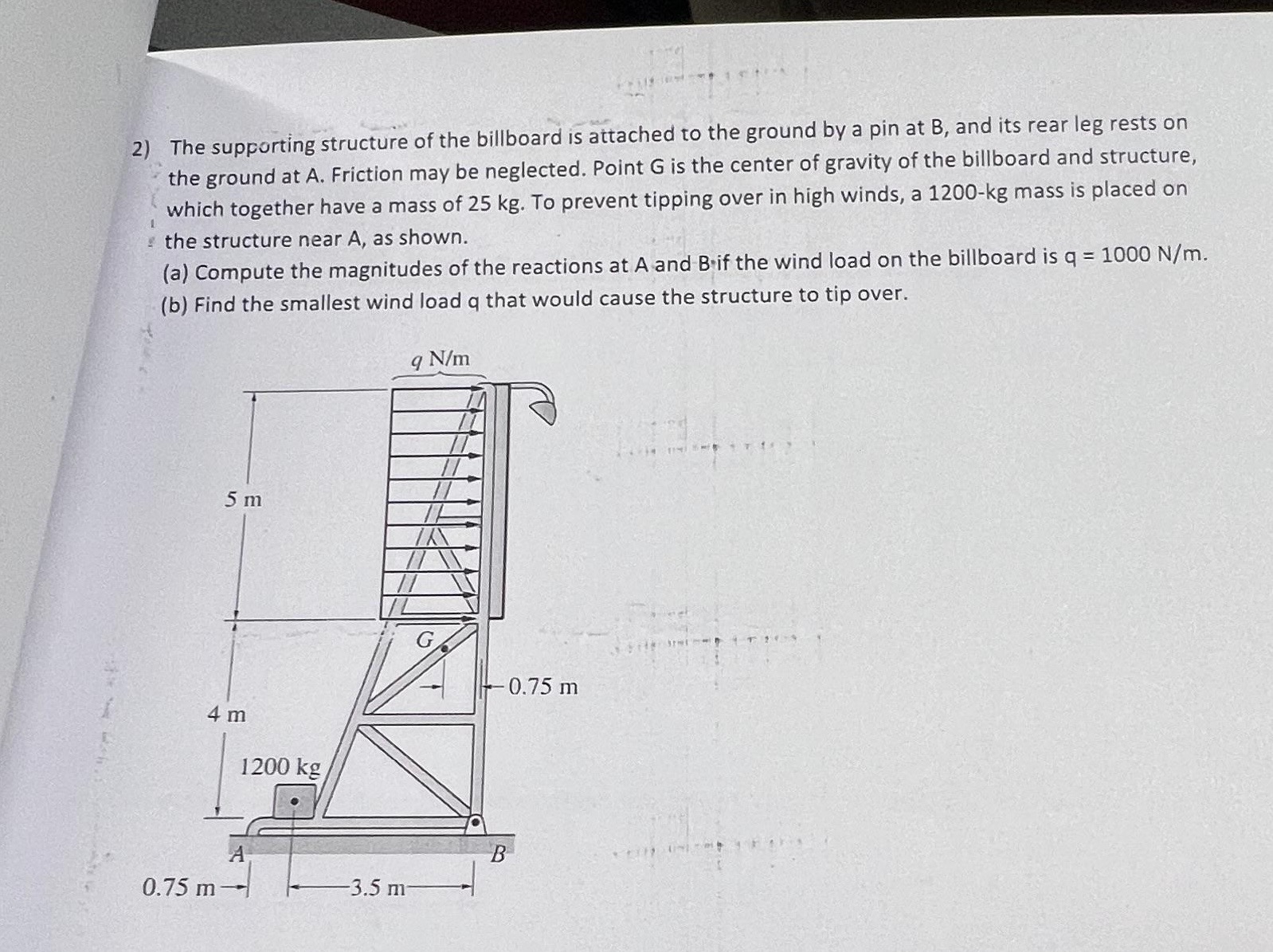 The supporting structure of the billboard is
