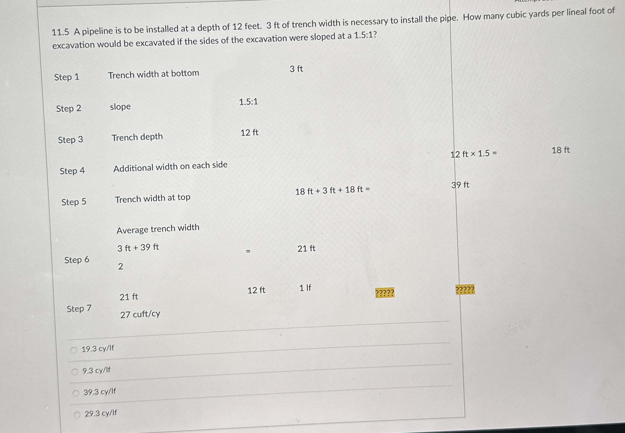 1 1 . 5 A pipeline is to be installed at a depth