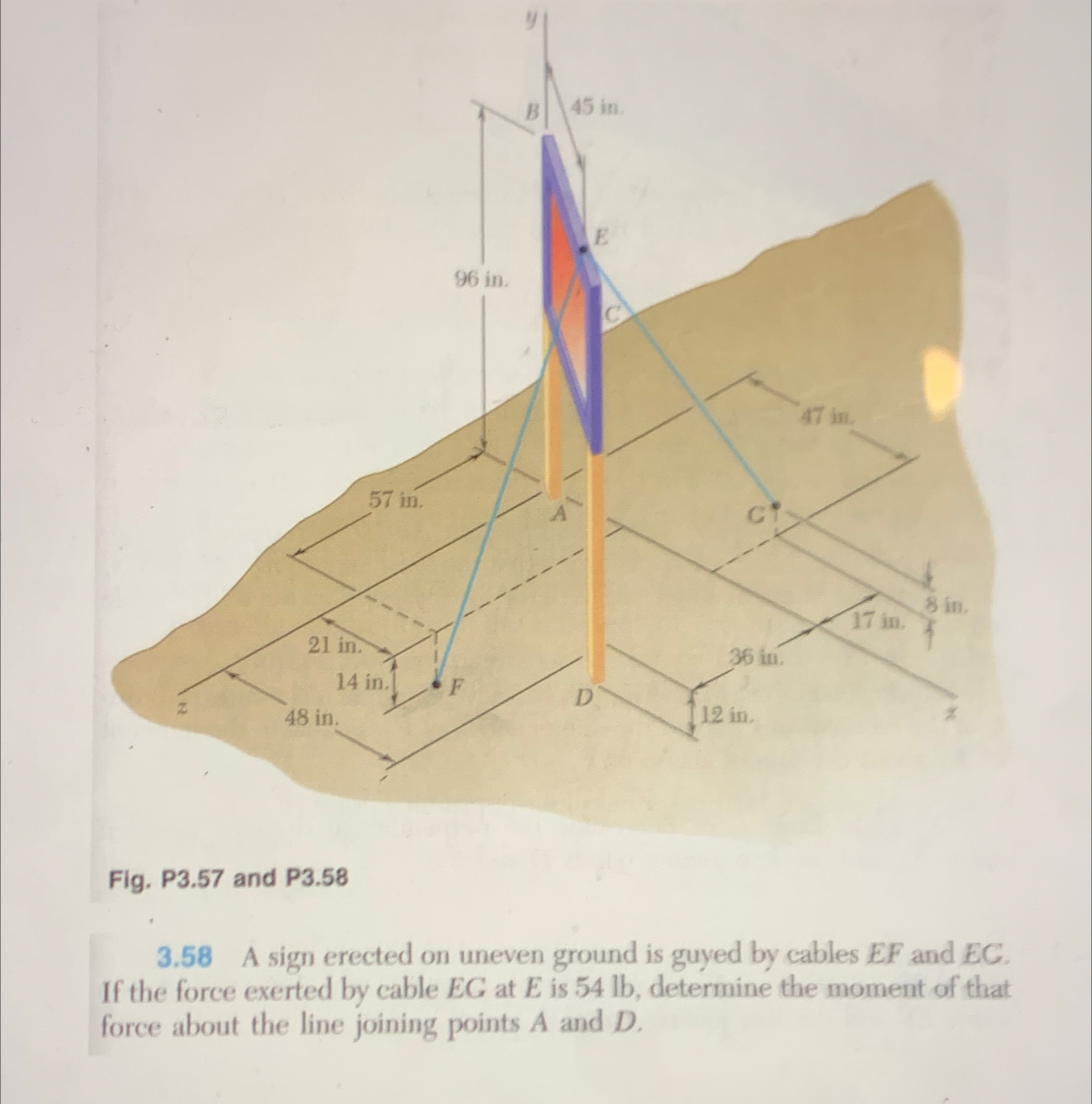 Fig. P 3 . 5 7 and P 3 . 5 8 3 . 5 8 A sign