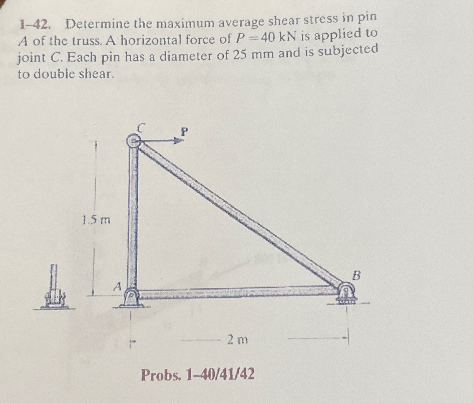 1 - 4 2 . Determine the maximum average shear