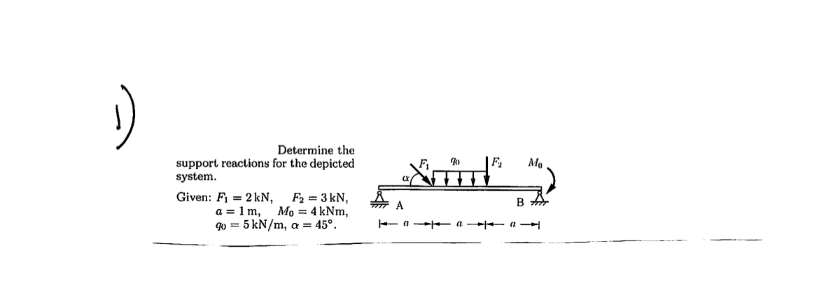 1 Determine the support reactions for the