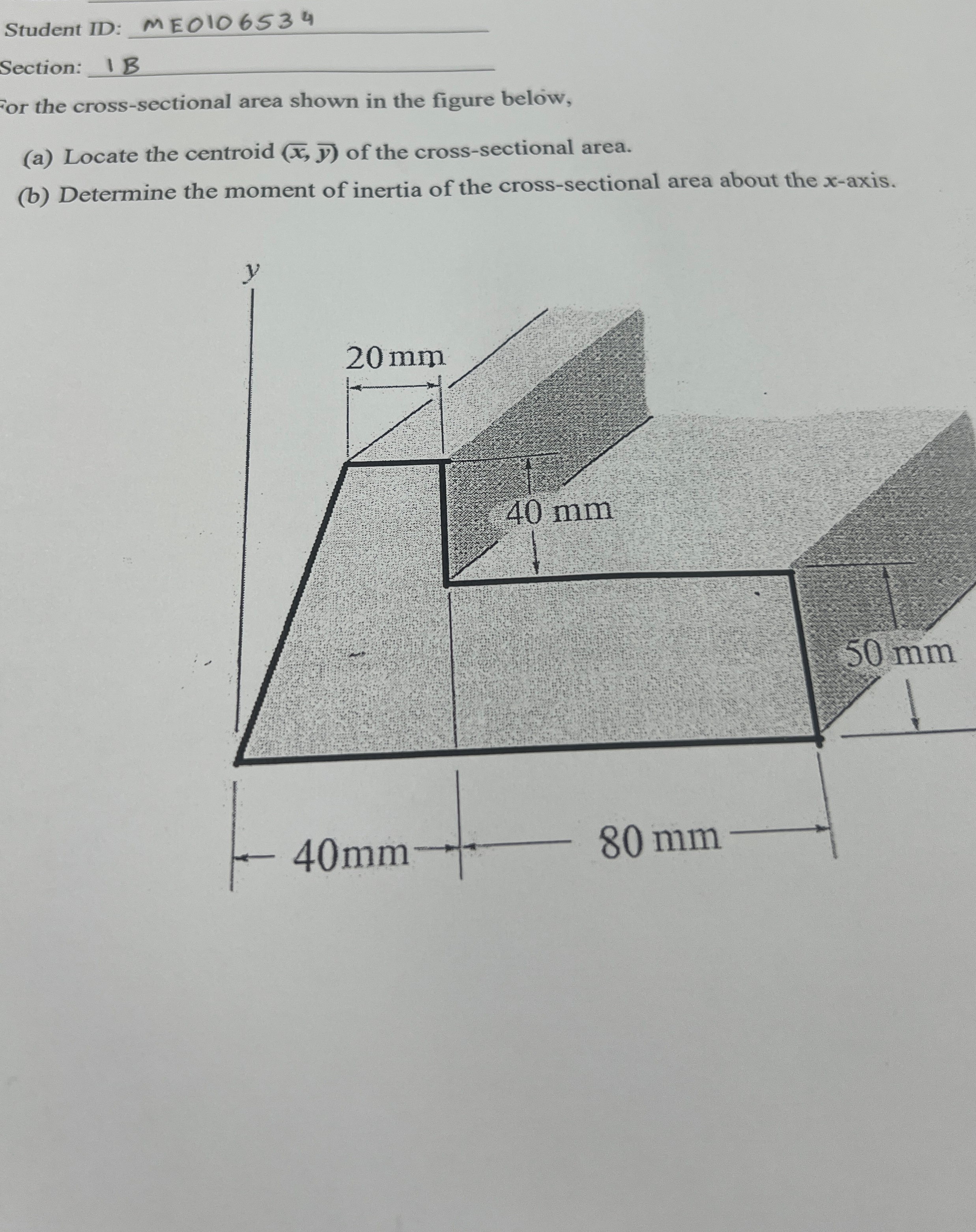 Section: or the cross - sectional area shown in