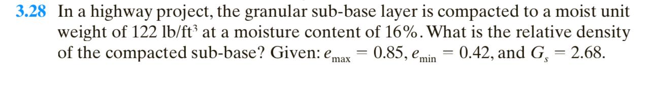 3 . 2 8 In a highway project, the granular sub -