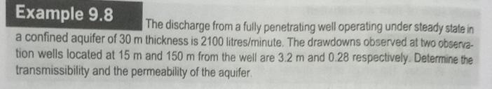 Example 9 . 8 The discharge from a fully