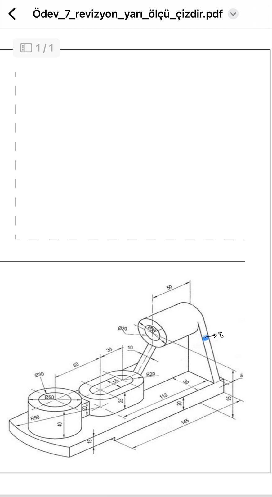 Drawing Isometric to orthographic with top view,