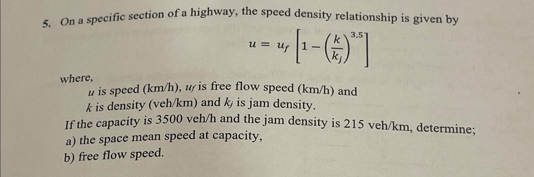 On a specific section of a highway, the speed
