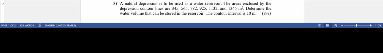 A natural depression is to be used as a water