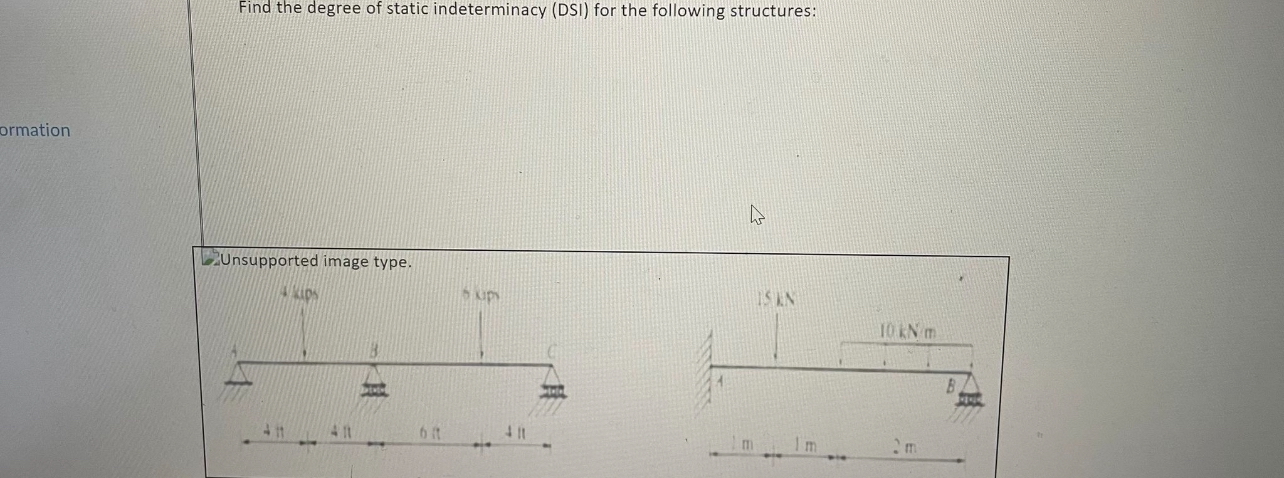 Find the degree of static indeterminacy ( DSI )