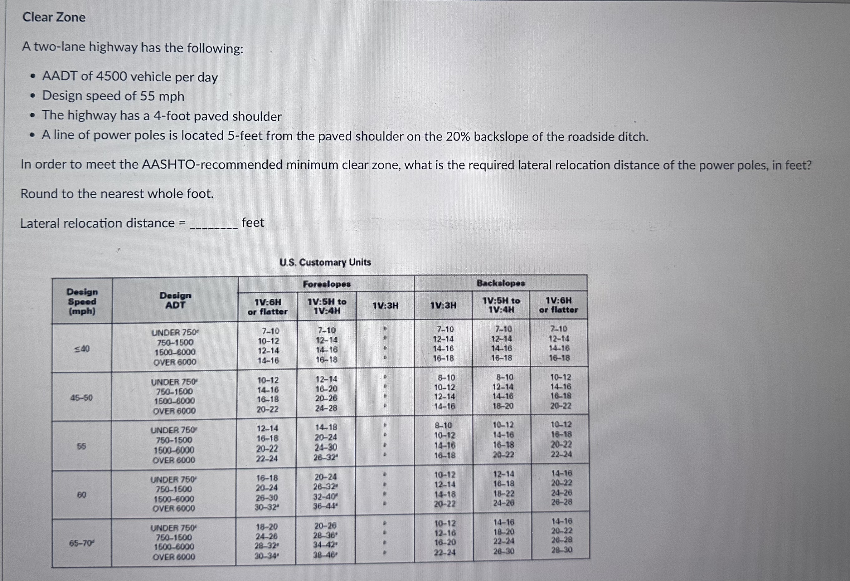 Clear Zone A two - lane highway has the