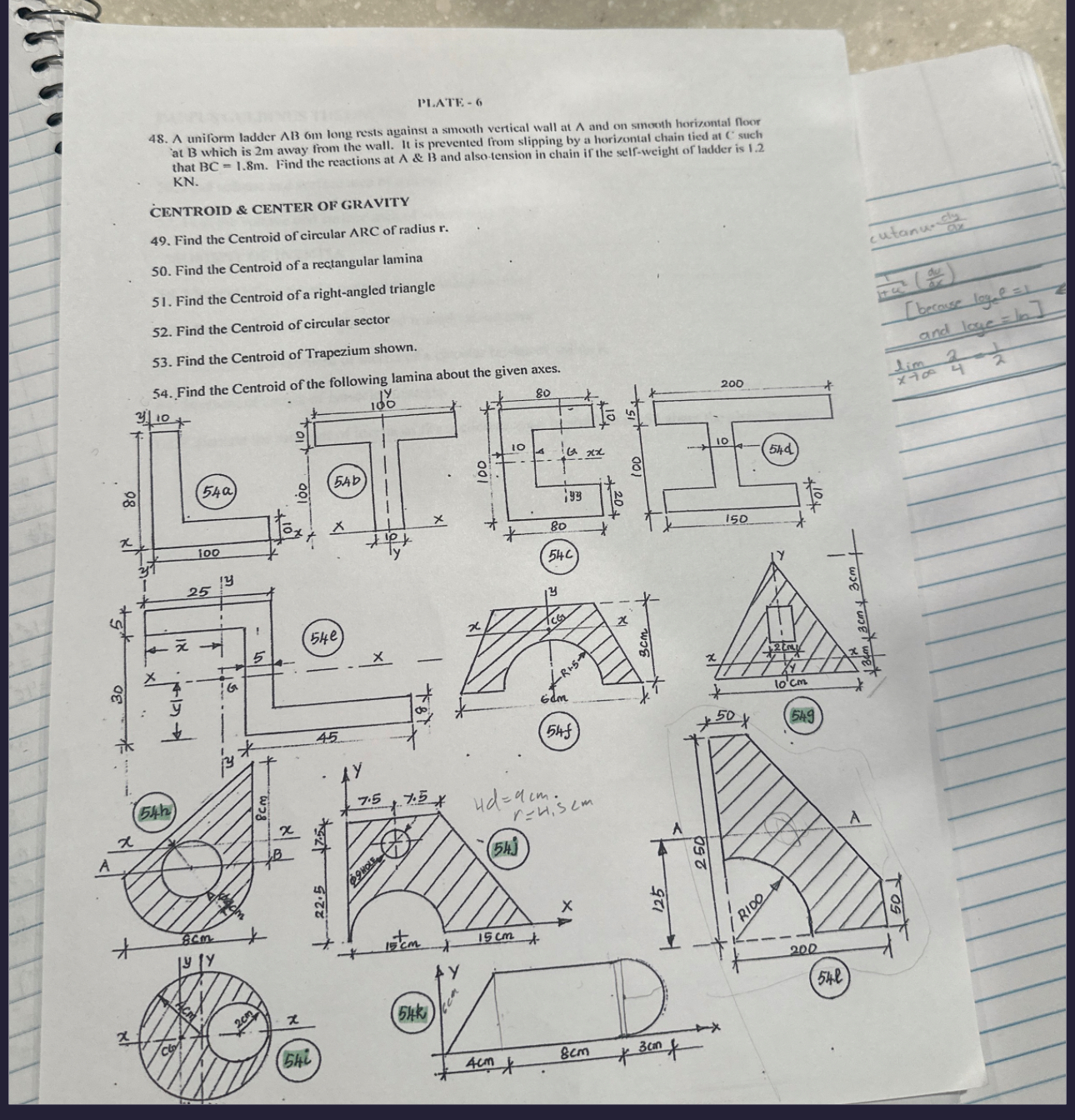PIATE: 6 A uniform ladder A B om long rests