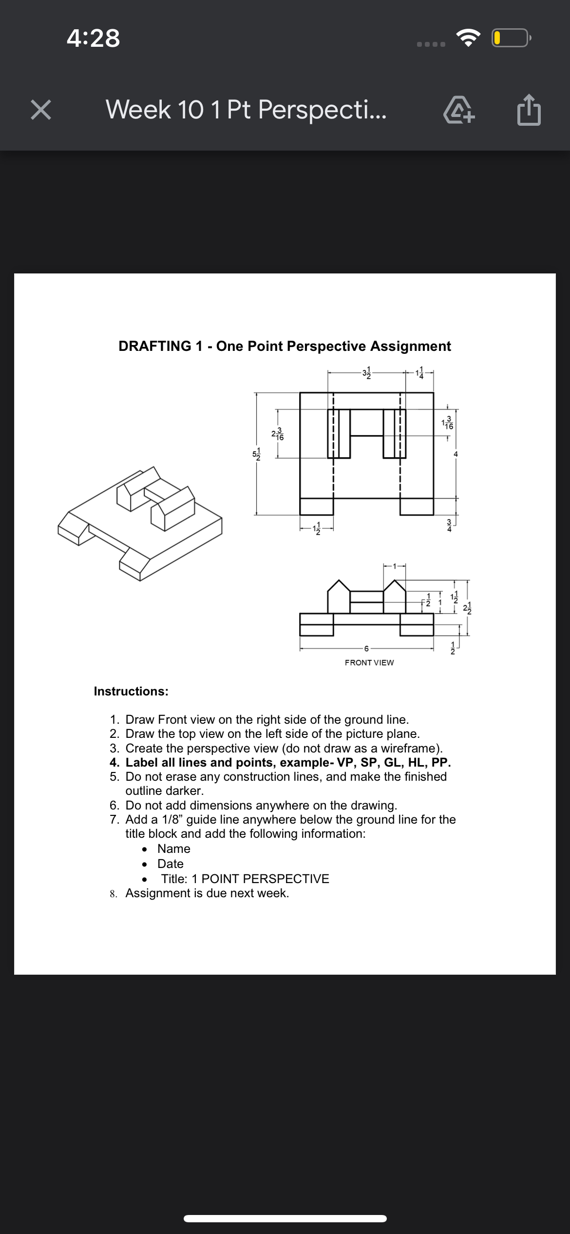 4 : 2 8 Week 1 0 1 Pt Perspecti... DRAFTING 1 -