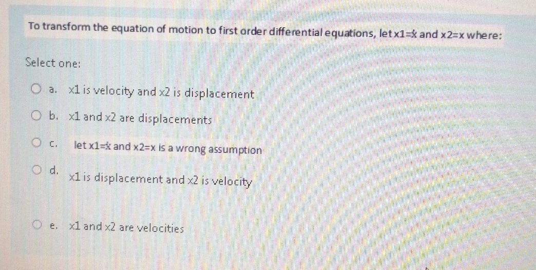 To transform the equation of motion to first