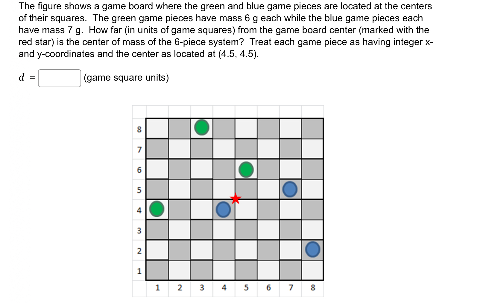 The figure shows a game board where the green and