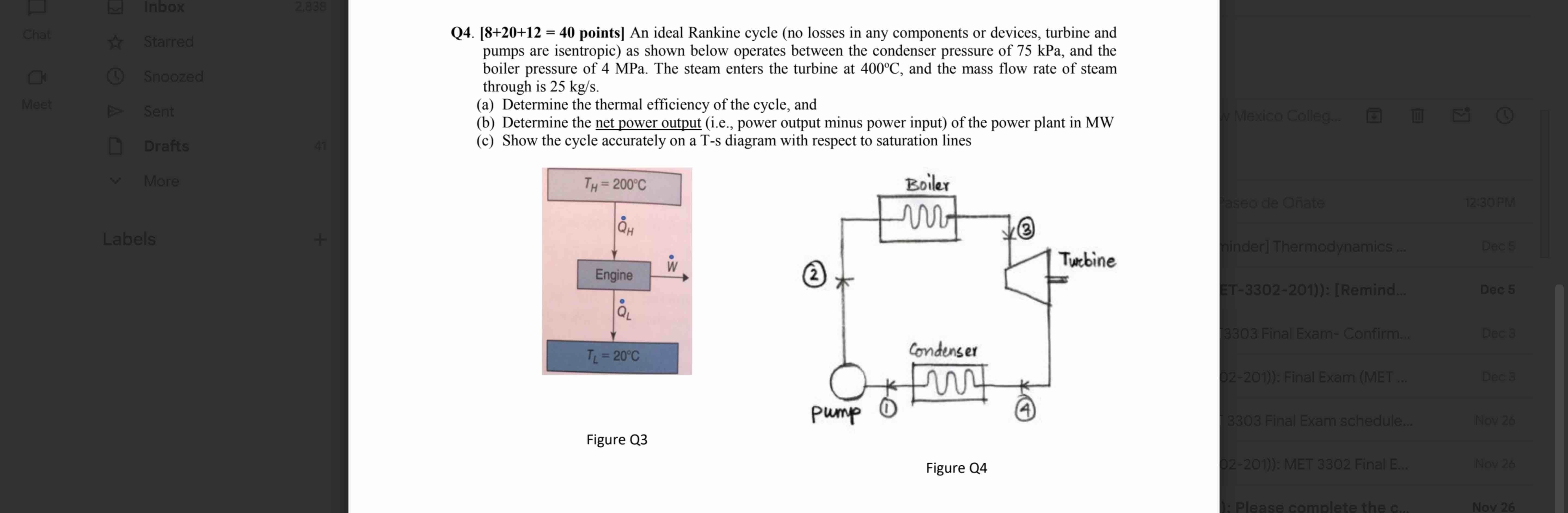 An ideal Rankine cycle ( no losses in any