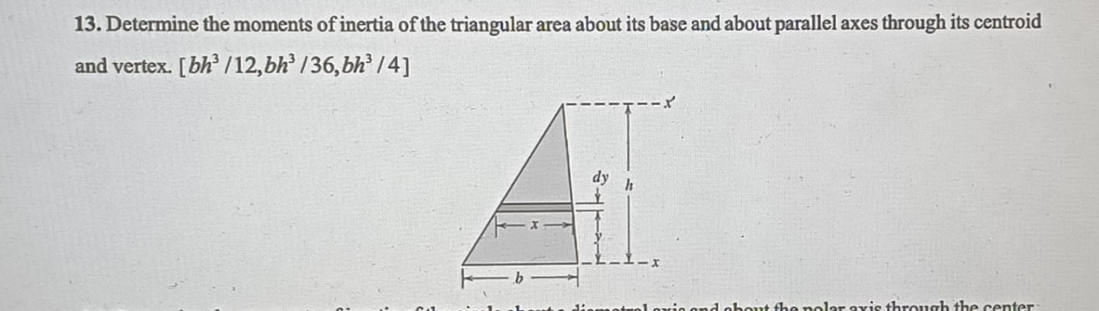 Determine the moments of inertia of the