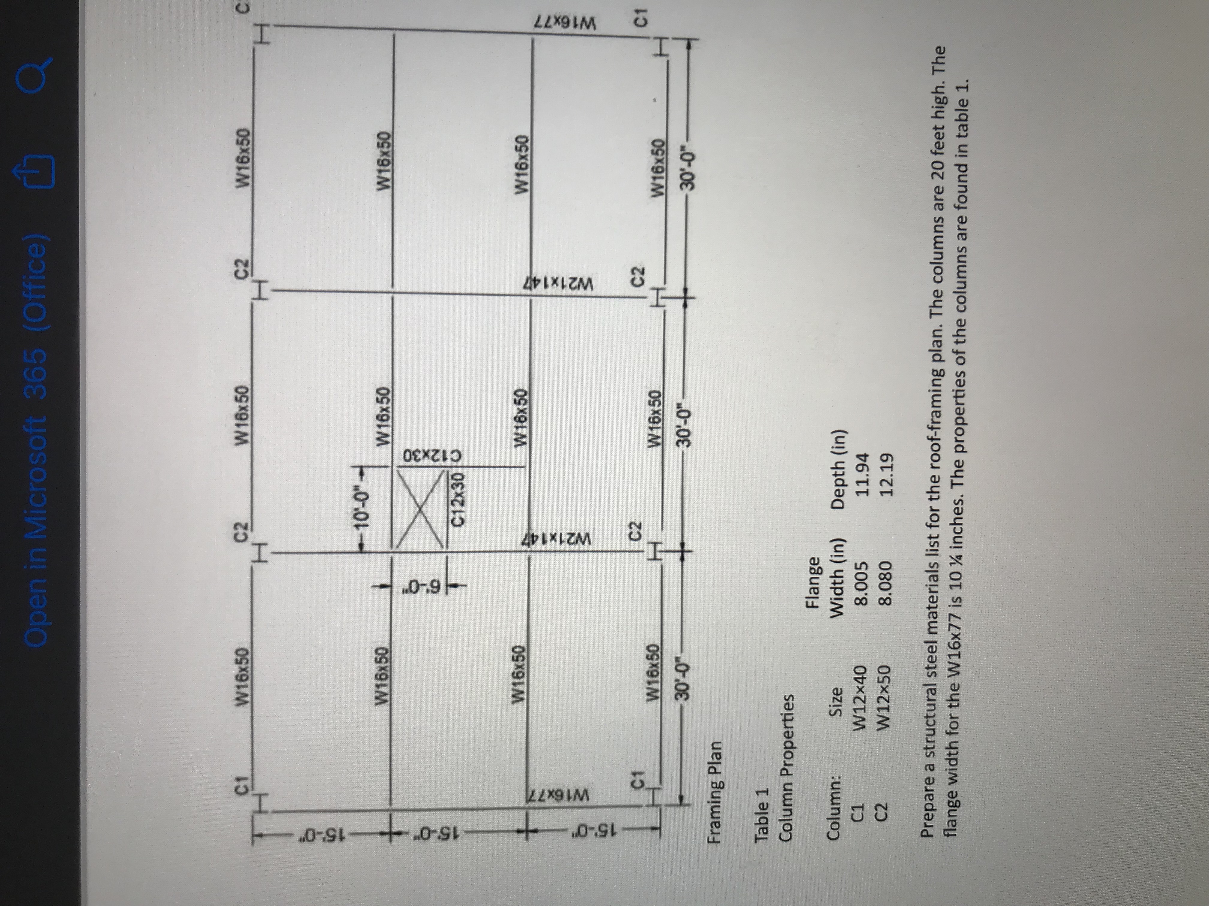 rramung Plan Table 1 Column Properties \ table [