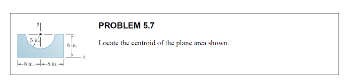 PROBLEM 5 . 7 Locate the centroid of the plane