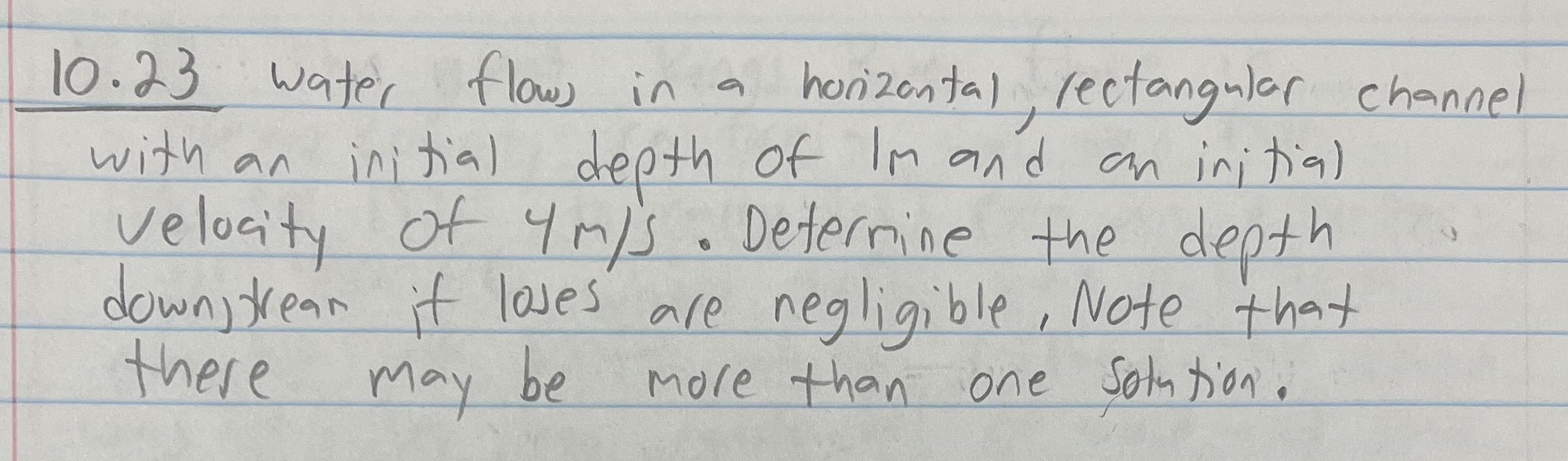 1 0 . 2 3 water flow in a horizontal, rectangular