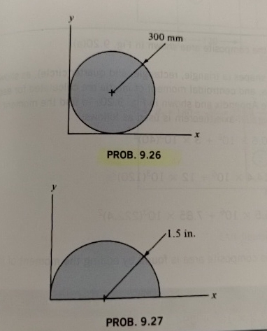 PROB. 9 . 2 6 PROB. 9 . 2 7 for the areas shown,
