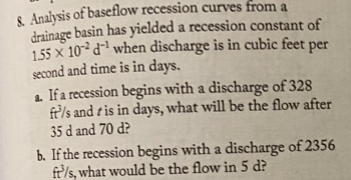 Analysis of baseflow recession curves from a