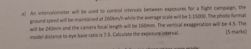 a ) An intervalometer will be used to control
