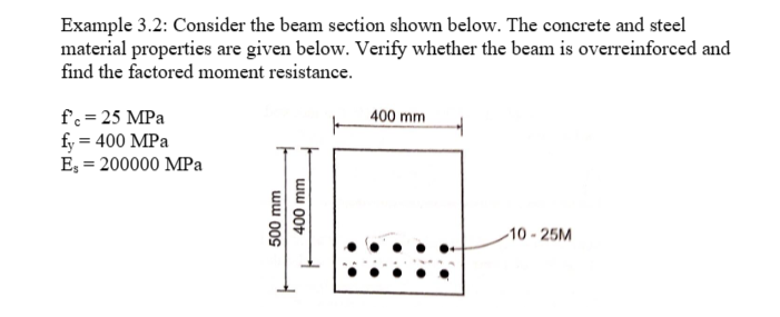 Example 3 . 2 : Consider the beam section shown
