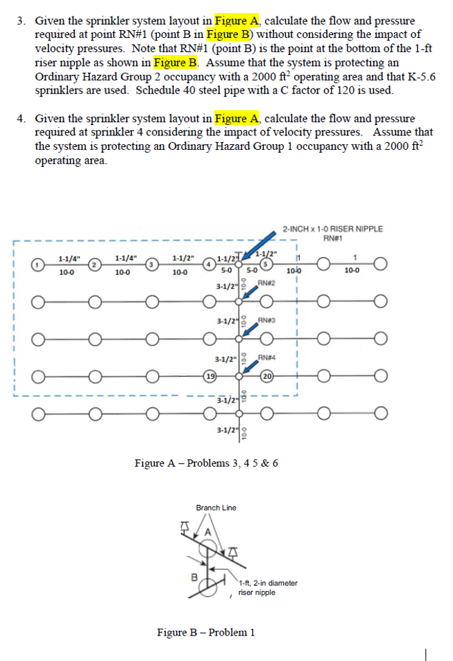 Given the sprinkler system layout in Figure A ,